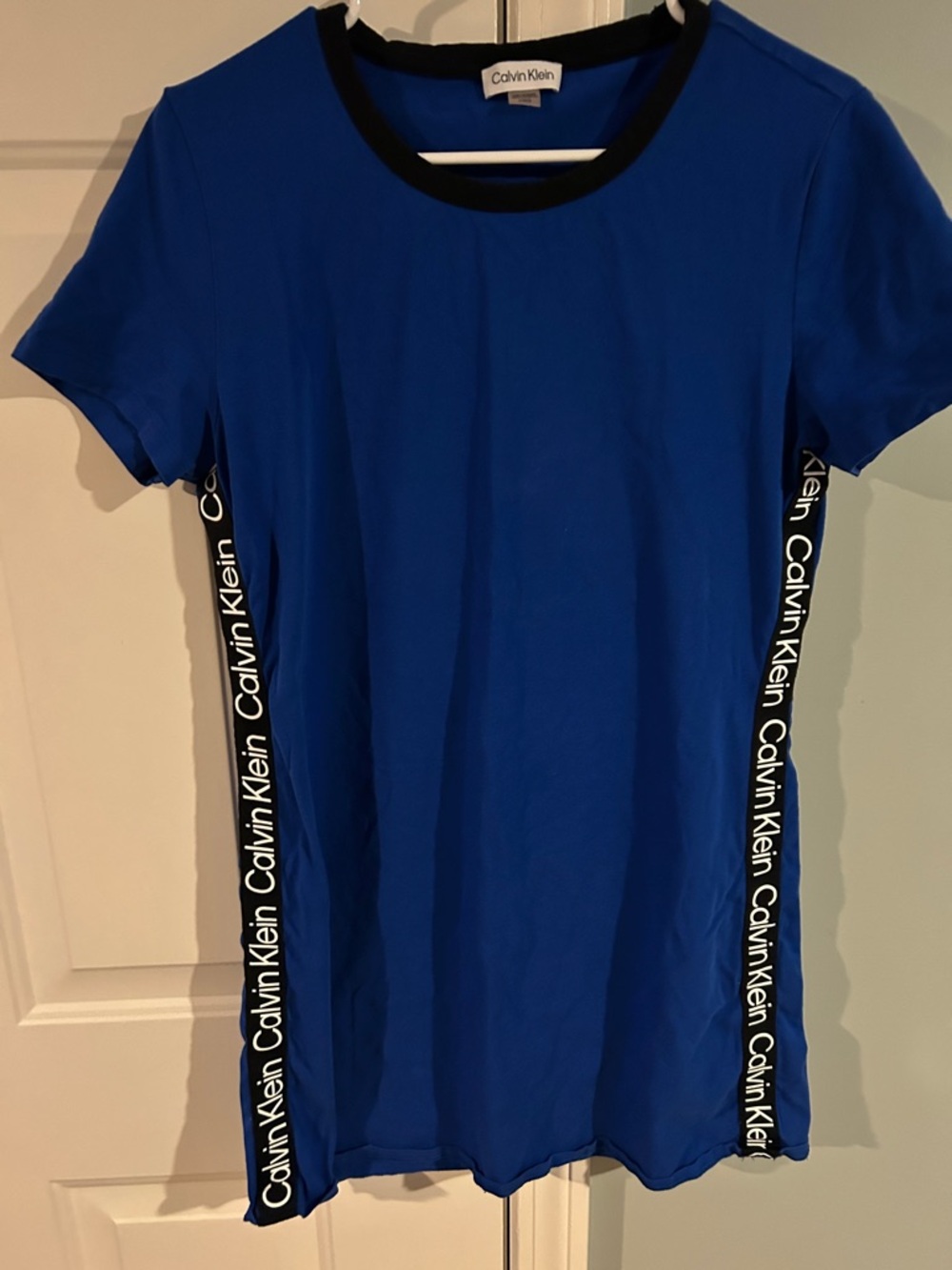 Calvin Klein Royal Blue Short Sleeve Tee with Black Logo Trim